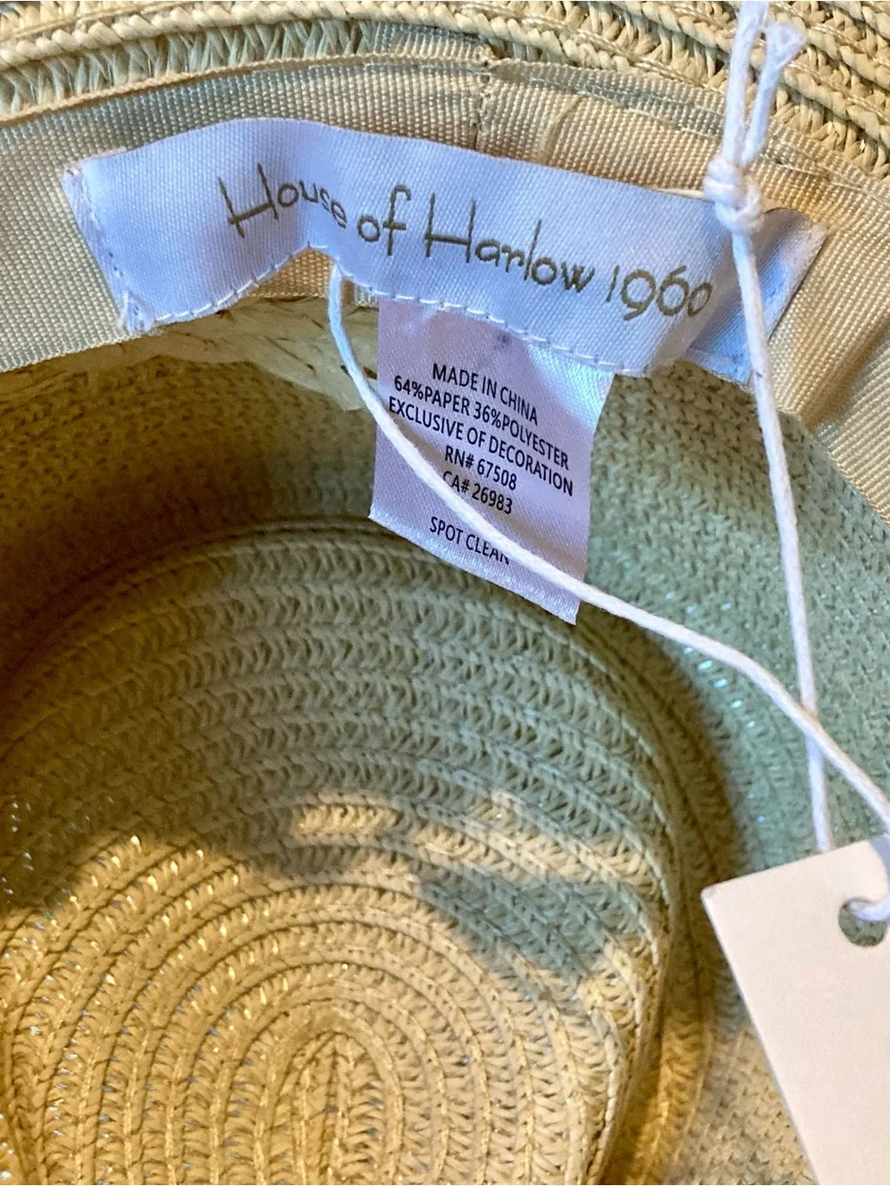 NWT House of Harlow 1960 Straw Sun Hat - Natural Tan